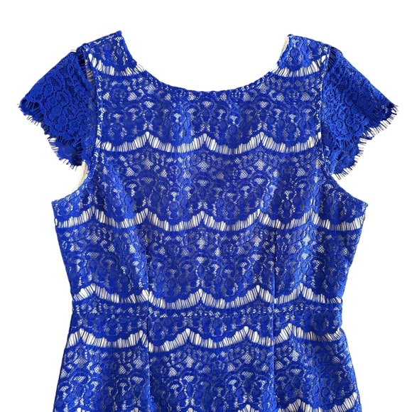 Darling Vintage Blue Candice Lace Dress size Med special event office siren 952 - Picture 2 of 16